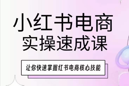 小红书电商实操速成课，让你快速掌握红书电商核心技能-秀人资源网