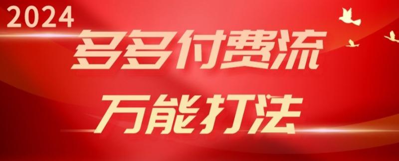 2024多多付费流万能打法、强付费起爆、流量逻辑、高转化、高投产【揭秘】-秀人资源网