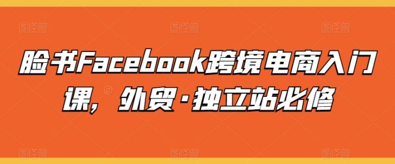 脸书Facebook跨境电商入门课，外贸·独立站必修-秀人资源网