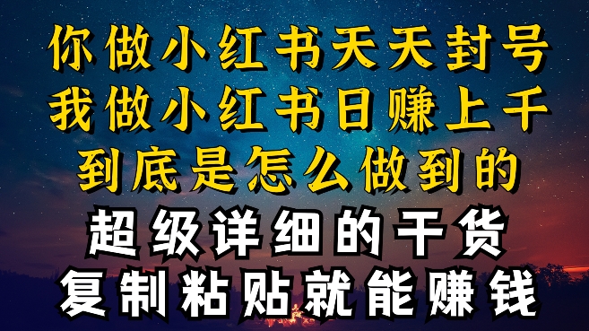 都知道小红书能引流私域变现，可为什么我能一天引流几十人变现上千，但你却频频封号违规被限流【揭秘】-秀人资源网