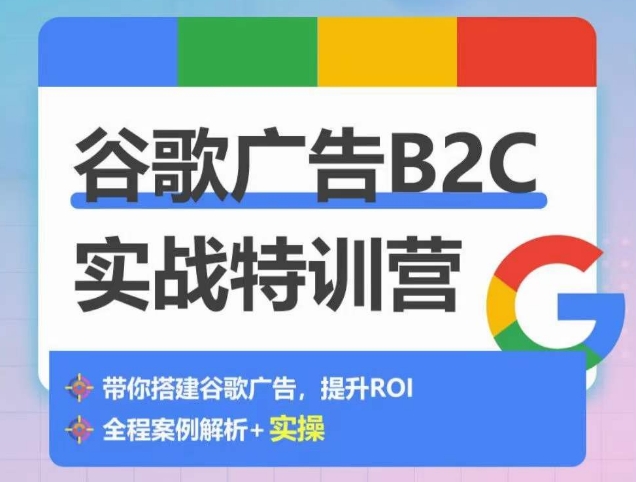 谷歌广告B2C实战特训营，500+谷歌账户总结经验，实战演示如何从0-1搭建广告账户-整合资源网