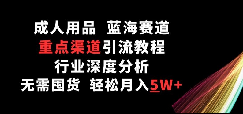 成人用品，蓝海赛道，重点渠道引流教程，行业深度分析，无需囤货，轻松月入5W+【揭秘】-整合资源网