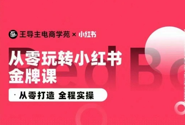 王导主·小红书电商运营实操课，​从零打造  全程实操-整合资源网