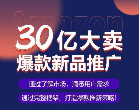 亚马逊·30亿大卖爆款新品推广，可复制、全程案例实操的爆款推新SOP-整合资源网