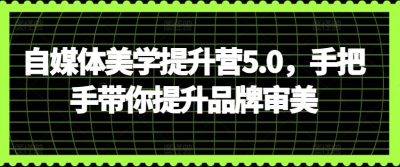 自媒体美学提升营5.0，手把手带你提升品牌审美-秀人资源网