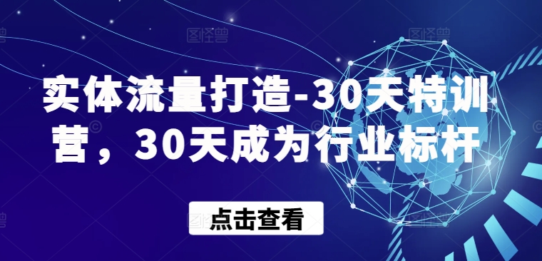 实体流量打造-30天特训营，30天成为行业标杆-整合资源网