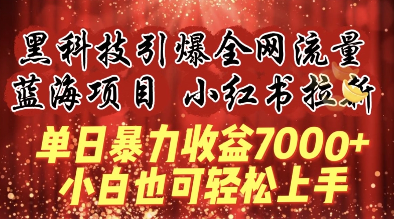 蓝海项目!黑科技引爆全网流量小红书拉新，单日暴力收益7000+，小白也能轻松上手【揭秘】-整合资源网