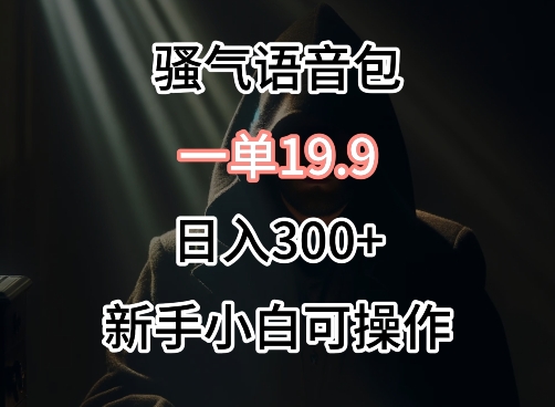 0成本卖骚气语音包，一单19.9.日入300+【揭秘】-整合资源网