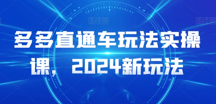 多多直通车玩法实操课，2024新玩法-秀人资源网
