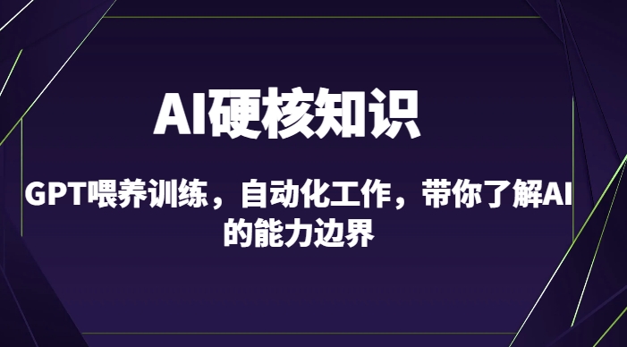 AI硬核知识-GPT喂养训练，自动化工作，带你了解AI的能力边界（10节课）-秀人资源网