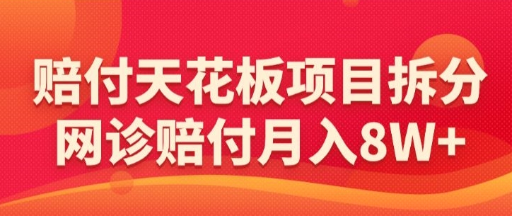 赔付天花板项目拆分，网诊赔付月入8W+-【仅揭秘】-秀人资源网