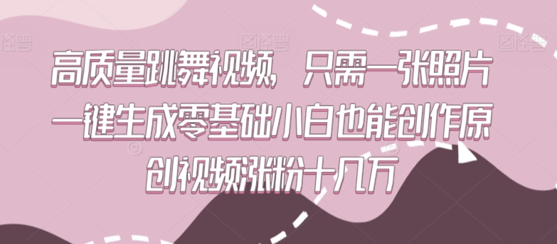 高质量跳舞视频，只需一张照片一键生成零基础小白也能创作原创视频涨粉十几万【揭秘】-整合资源网