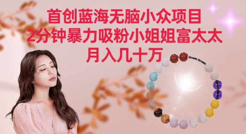 首创蓝海无脑小众项目，2分钟暴力吸粉小姐姐富太太，月入几十万【揭秘】-秀人资源网