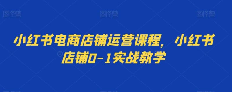 小红书电商店铺运营课程，小红书店铺0-1实战教学-秀人资源网