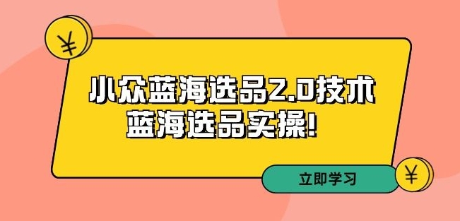 拼多多培训第33期：小众蓝海选品2.0技术-蓝海选品实操！-整合资源网
