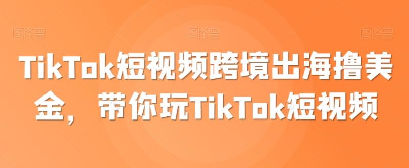 TikTok短视频跨境出海撸美金，带你玩TikTok短视频-秀人资源网