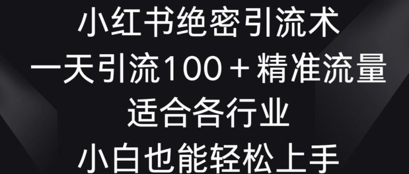 小红书绝密引流术，一天引流100+精准流量，适合各个行业，小白也能轻松上手【揭秘】-秀人资源网