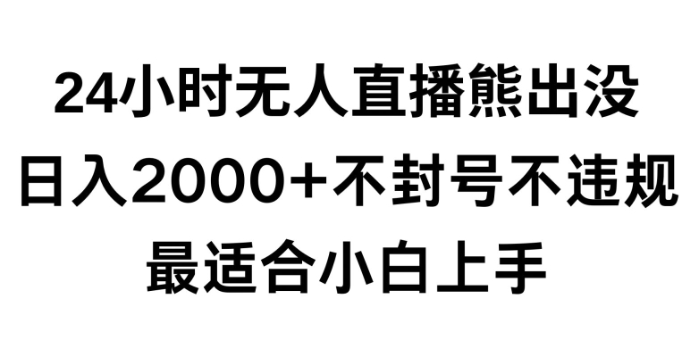 快手24小时无人直播熊出没，不封直播间，不违规，日入2000+，最适合小白上手，保姆式教学【揭秘】-秀人资源网