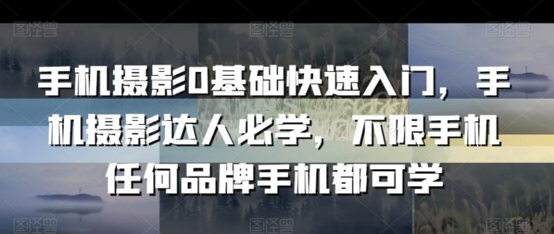 手机摄影0基础快速入门，手机摄影达人必学，不限手机任何品牌手机都可学-整合资源网