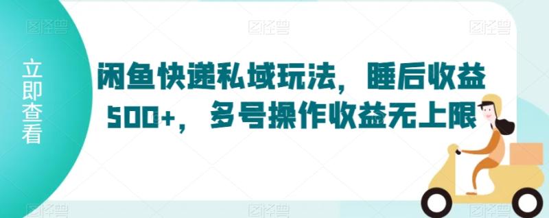 闲鱼快递私域玩法，睡后收益500+，多号操作收益无上限【揭秘】-秀人资源网