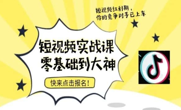 短视频零基础落地实操训练营，短视频实战课零基础到大神-整合资源网