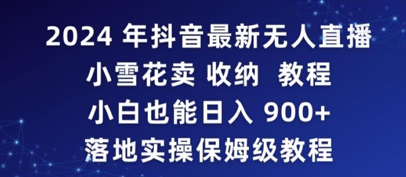 2024年抖音最新无人直播小雪花卖收纳教程，小白也能日入900+落地实操保姆级教程【揭秘】-整合资源网