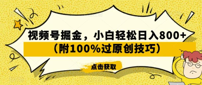 视频号掘金，小白轻松日入800+（附100%过原创技巧）【揭秘】-秀人资源网