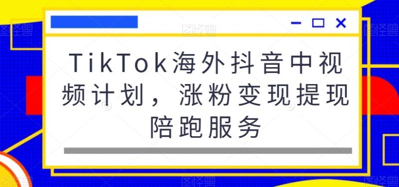 TikTok海外抖音中视频计划，涨粉变现提现陪跑服务-秀人资源网