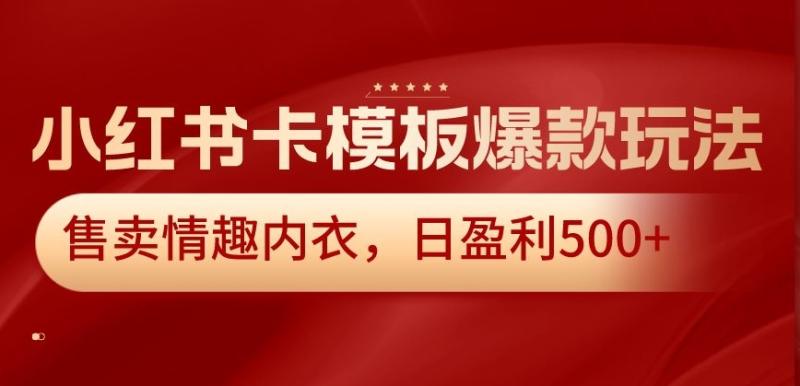小红书卡模板爆款玩法，售卖情趣内衣，日盈利500+【揭秘】-秀人资源网