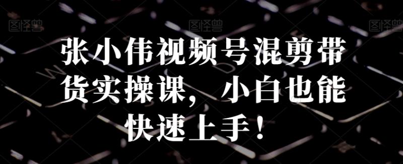 张小伟视频号混剪带货实操课，小白也能快速上手！-秀人资源网