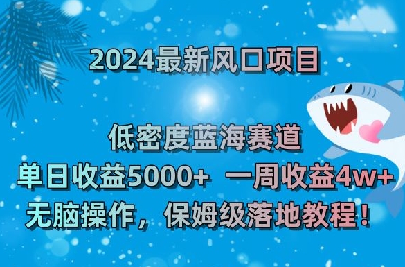 2024最新风口项目，低密度蓝海赛道，单日收益5000+，一周收益4w+！【揭秘】-秀人资源网