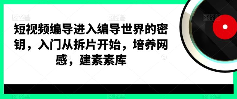 短视频编导进入编导世界的密钥，入门从拆片开始，培养网感，建素素库-秀人资源网