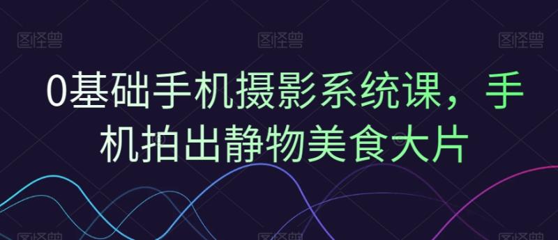 0基础手机摄影系统课，手机拍出静物美食大片-秀人资源网