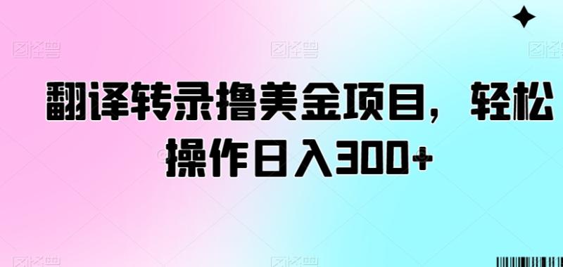 翻译转录撸美金项目，轻松操作日入300+【揭秘】-秀人资源网