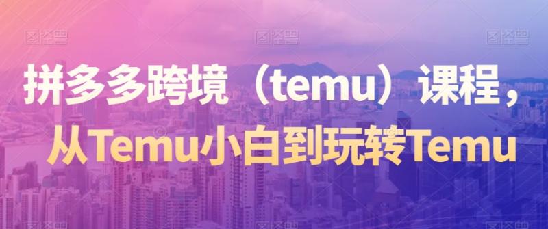 拼多多跨境（temu）课程，从Temu小白到玩转Temu-整合资源网