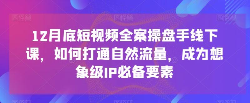 12月底短视频全案操盘手线下课，如何打通自然流量，成为想象级IP必备要素-秀人资源网