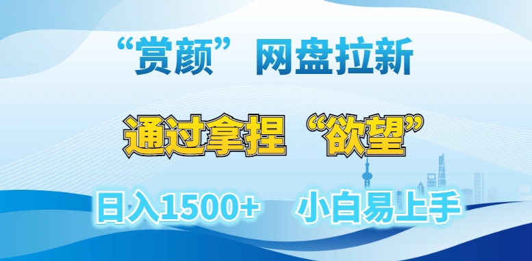 “赏颜”网盘拉新赛道，通过拿捏“欲望”日入1500+，小白易上手【揭秘】-秀人资源网