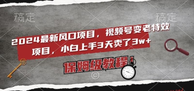 2024最新风口项目，视频号变老特效项目，电脑小白上手3天卖了3w+，保姆级教程【揭秘】-秀人资源网