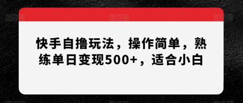 快手自撸玩法，操作简单，熟练单日变现500+，适合小白【揭秘】-秀人资源网