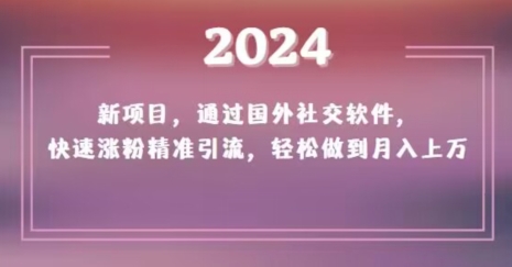2024新项目，通过国外社交软件，快速涨粉精准引流，轻松做到月入上万【揭秘】-秀人资源网