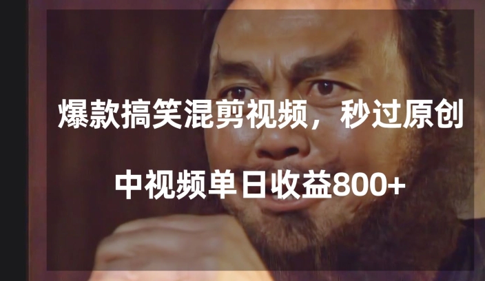 爆款搞笑混剪视频，百分百过原创，单日中视频播放收益800+【揭秘】-秀人资源网