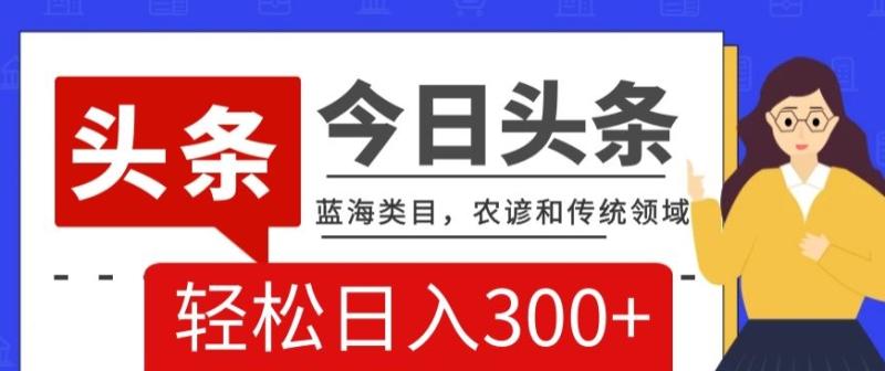 AI头条传统和农谚领域，蓝海类目，搬运+AI优化，轻松日入300+【揭秘】-整合资源网