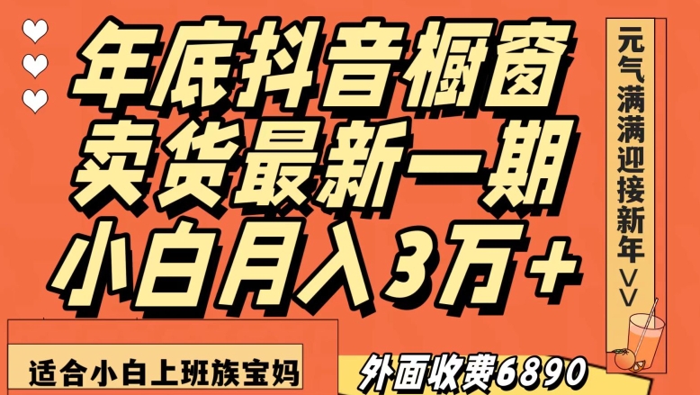 外面收费6890元年底抖音橱窗卖货最新一期，小白月入3万，适合小白上班族宝妈【揭秘】-整合资源网