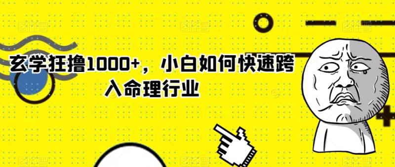 玄学狂撸1000+，小白如何快速跨入命理行业【揭秘】-秀人资源网