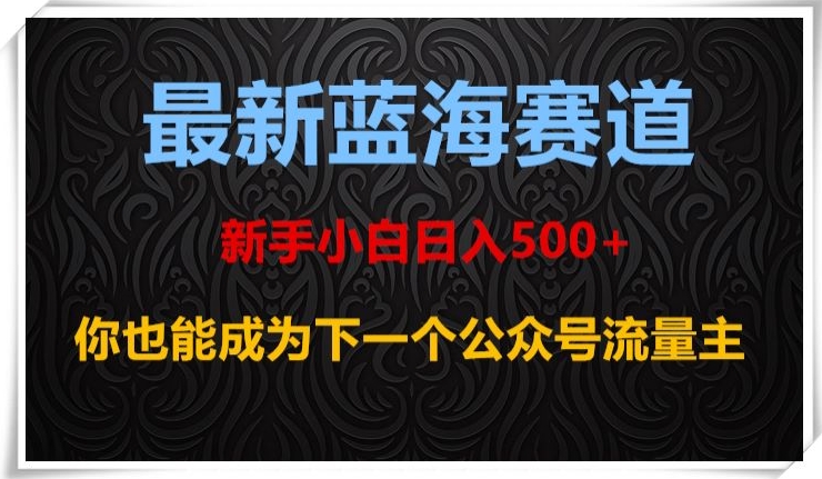 最新蓝海赛道，新手小白日入500+，你也能成为下一个公众号流量主【揭秘】-整合资源网