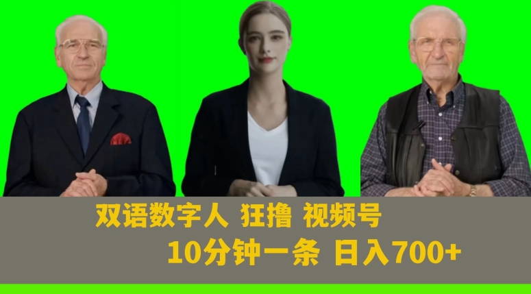 Ai生成双语数字人狂撸视频号，日入700+内附251G素材【揭秘】-整合资源网