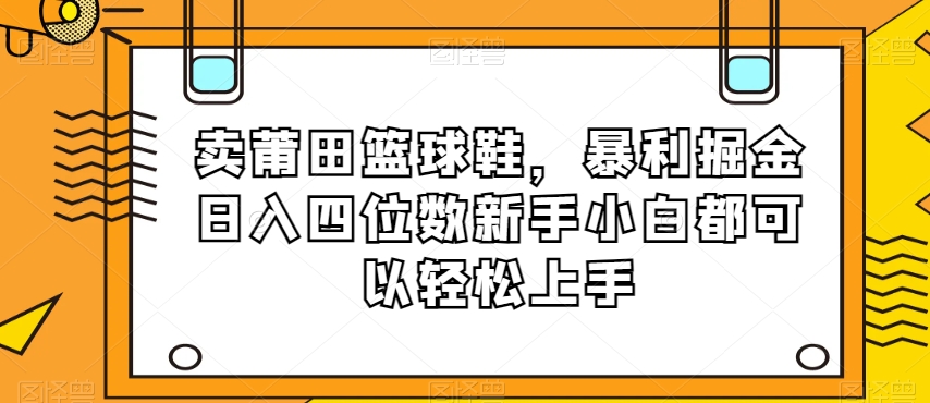 卖莆田篮球鞋，暴利掘金日入四位数新手小白都可以轻松上手【揭秘】-秀人资源网