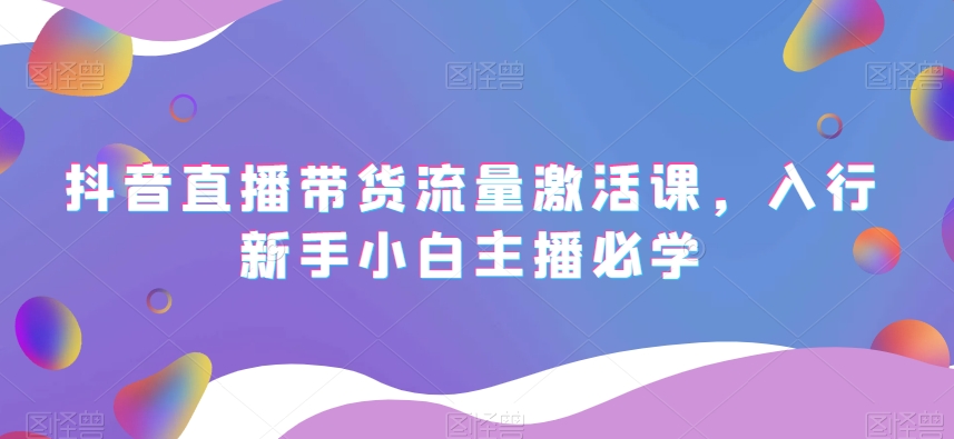 抖音直播带货流量激活课，入行新手小白主播必学-整合资源网