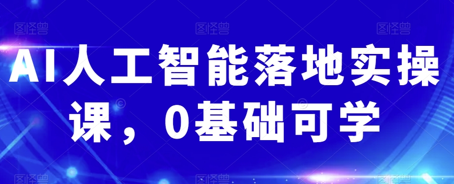 AI人工智能落地实操课，0基础可学-秀人资源网