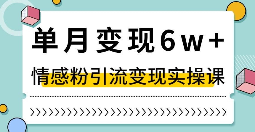 单月变现6W+，抖音情感粉引流变现实操课，小白可做，轻松上手，独家赛道【揭秘】-秀人资源网